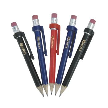 Wood Pencils with clip & Eraser X 5